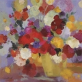 Obraz Bukiet kwiatów na fioletowym tle