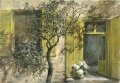Obraz Dziedziniec z drzewkiem oliwnym