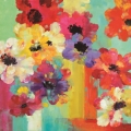 Obraz Bukiet kwiatów na barwnym tle